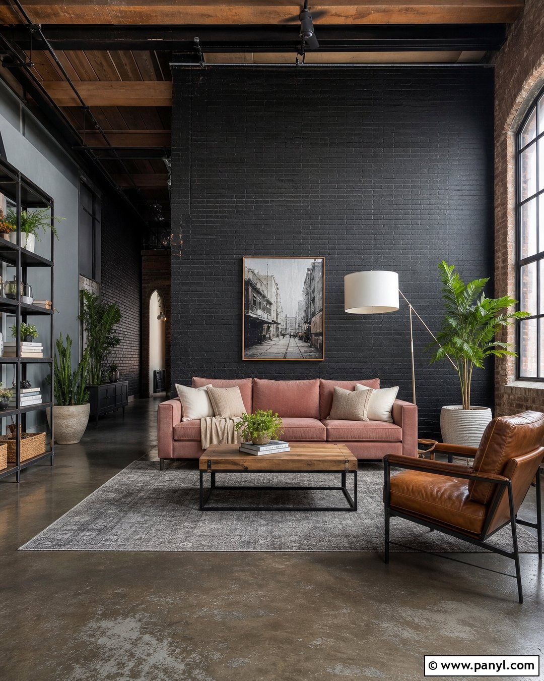 Pink Couch With Black Brick Wall - 20 Pink Couch Black Wall Ideas