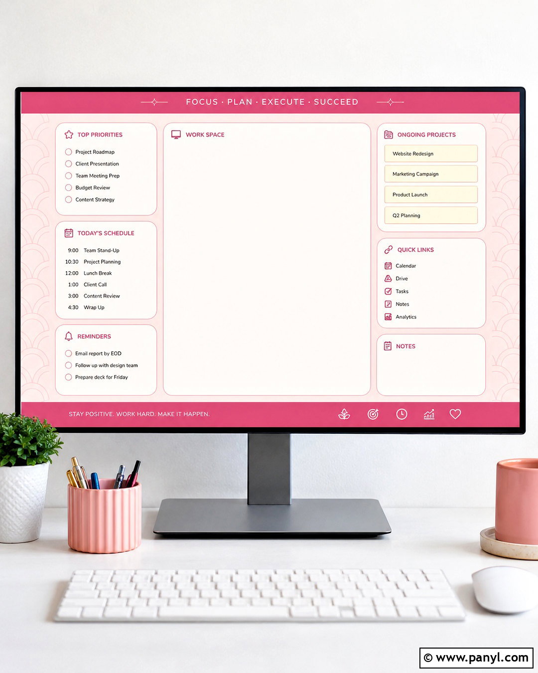Pink Desktop Organizer Wallpaper - 20 pink motivational wallpaper ideas