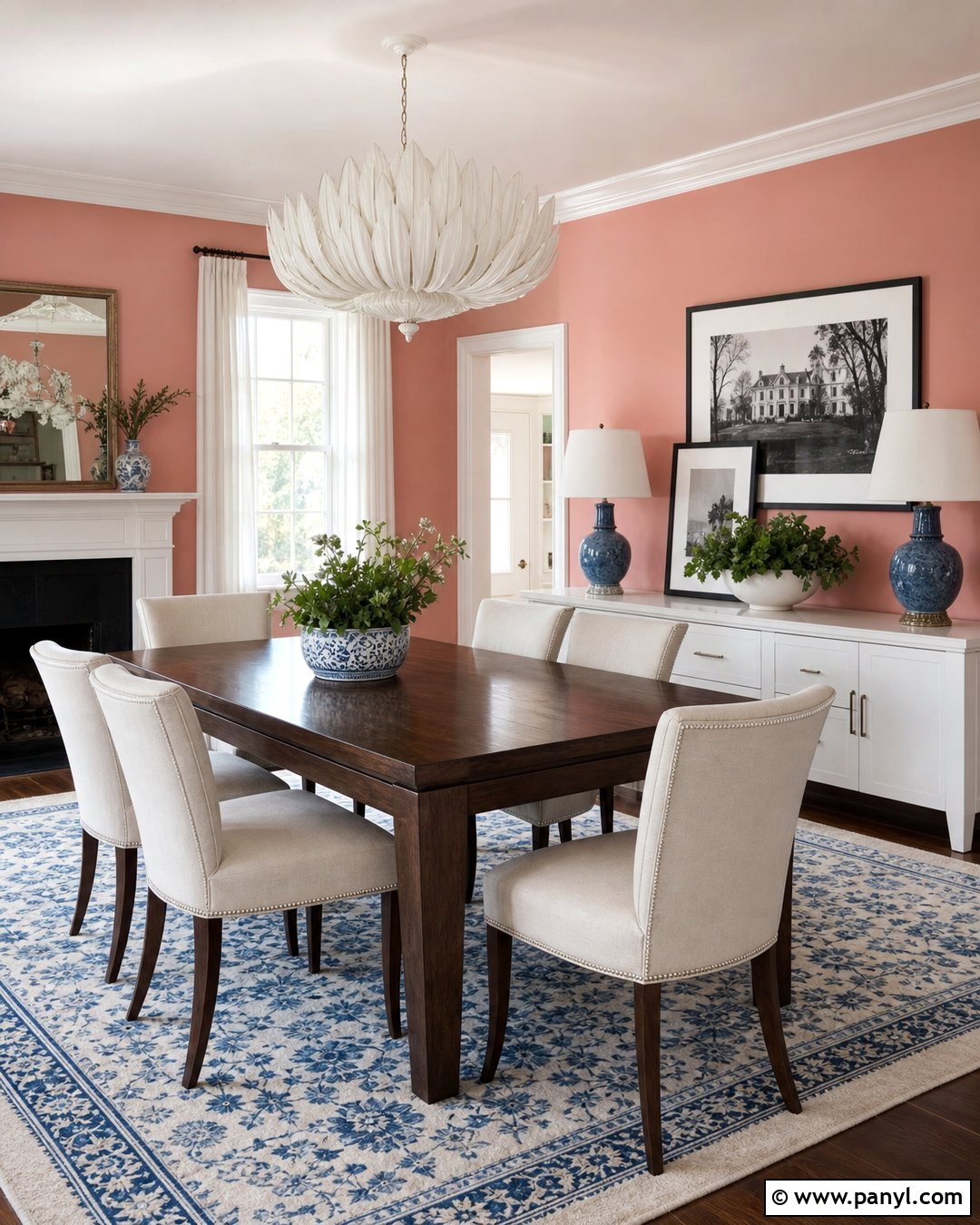 Pink Dining Room Walls With White Trim - 25 White Pink Walls