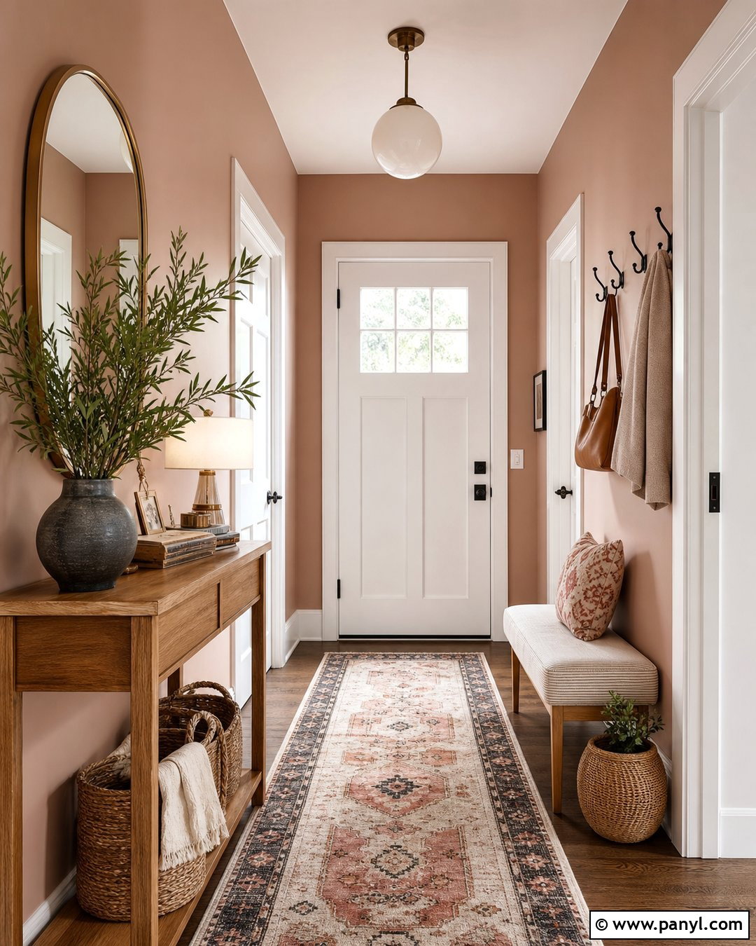 Pink Entryway Walls With White Doors - 25 White Pink Walls