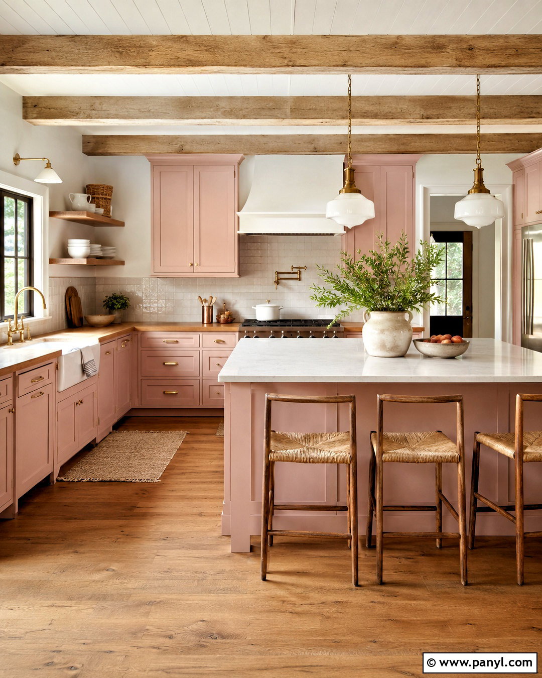 Pink Farmhouse Kitchen - 20 pink kitchen designs