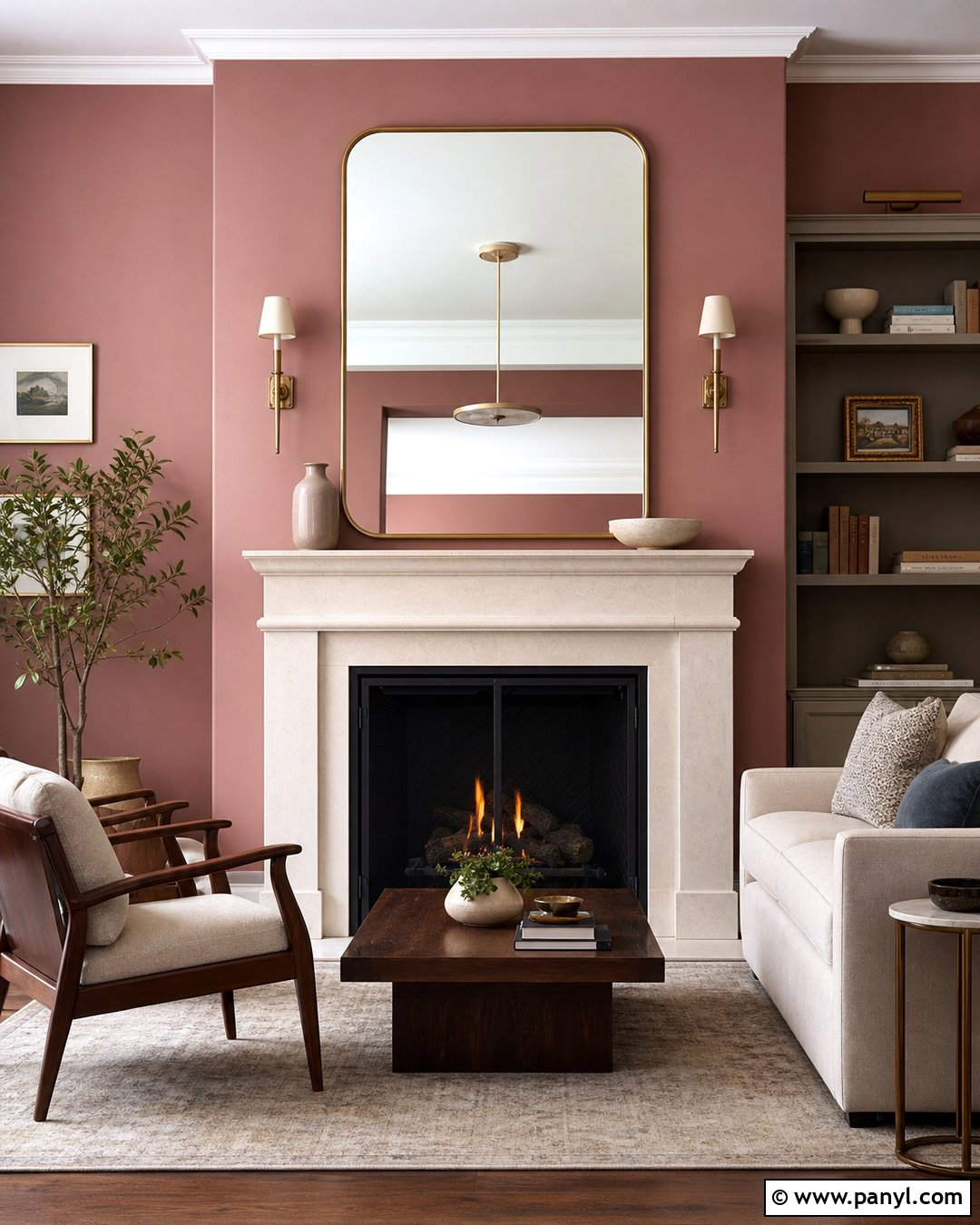 Pink Fireplace Wall - 50 Pink Wall Ideas