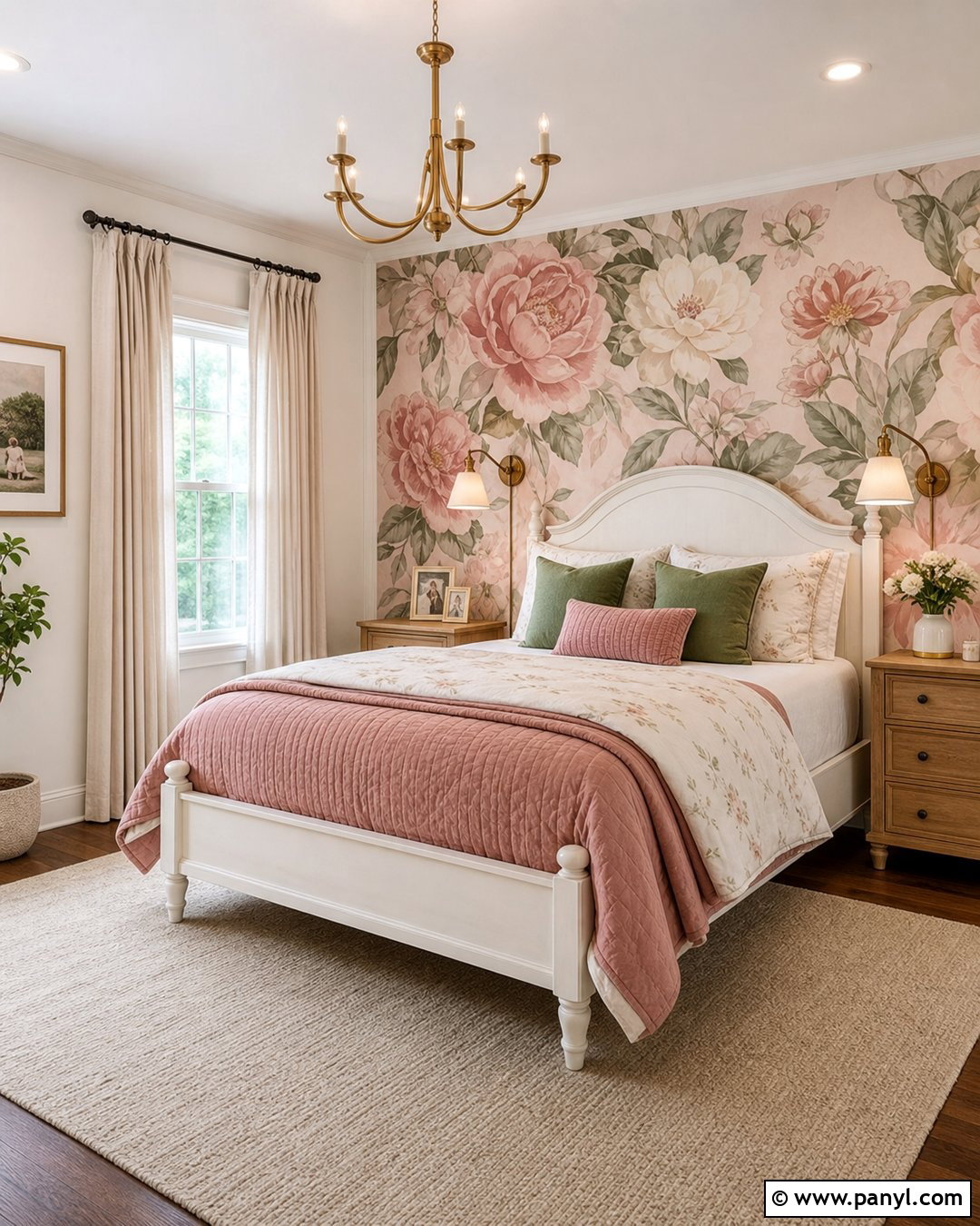 Pink Floral Girls Room Accent Wall - 25 Accent Wall For Girls Room Ideas