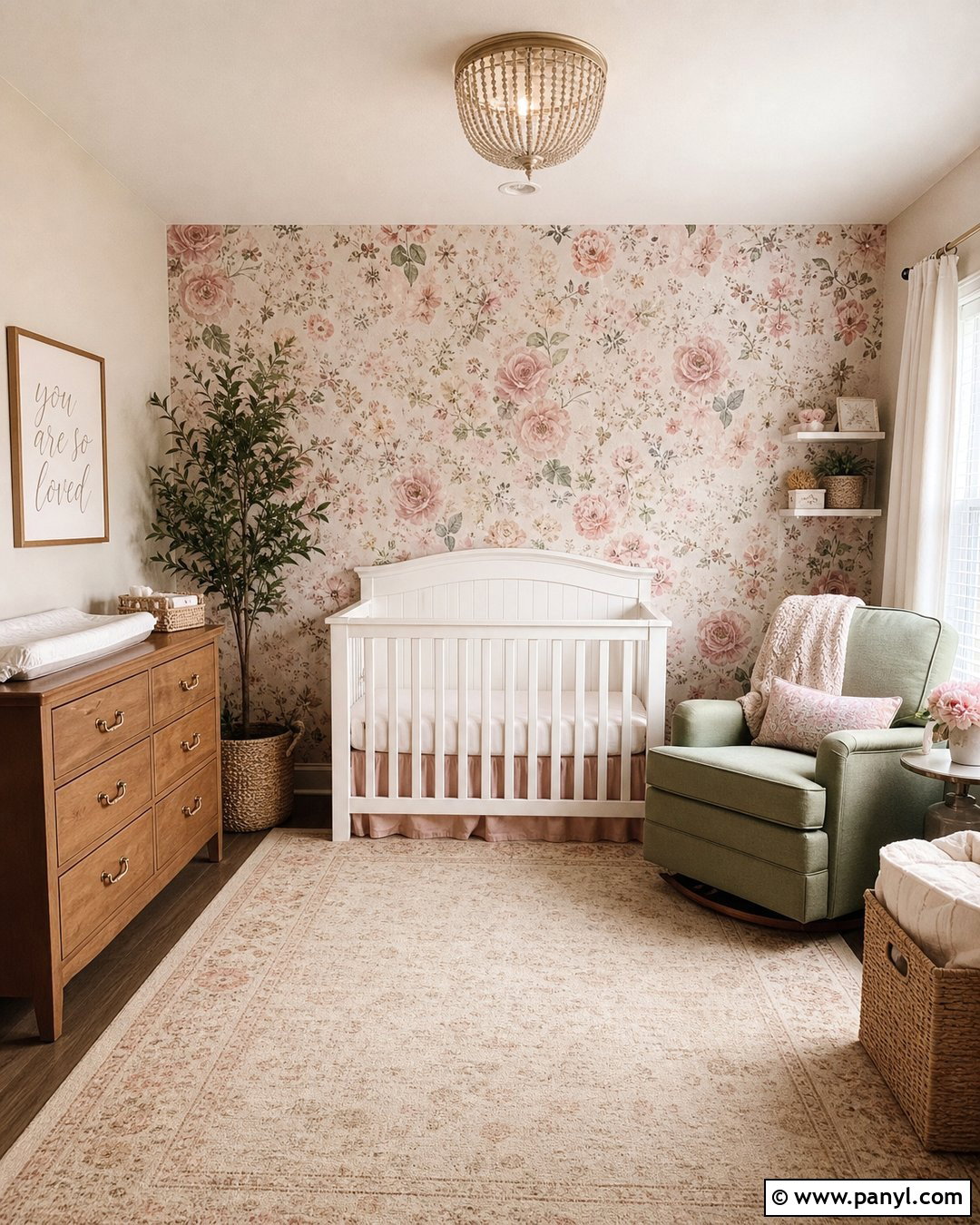 Pink Floral Nursery Wallpaper Wall - 20 Accent Wall Nursery Girl Pink Ideas