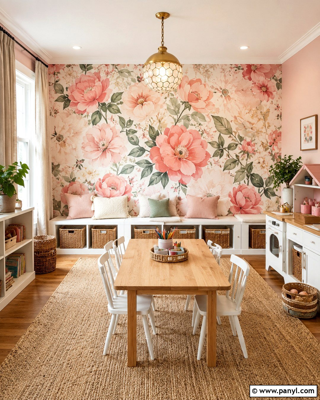 Pink Floral Playroom Wallpaper - 20 Pink Playroom Walls