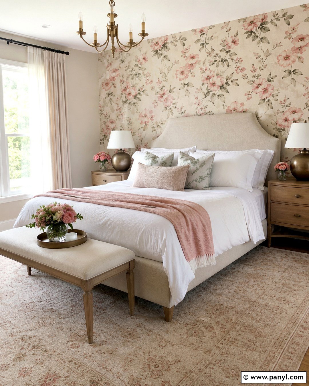 Pink Floral Wallpaper Accent Wall - 20 Grey Walls With Pink Accent Wall Ideas
