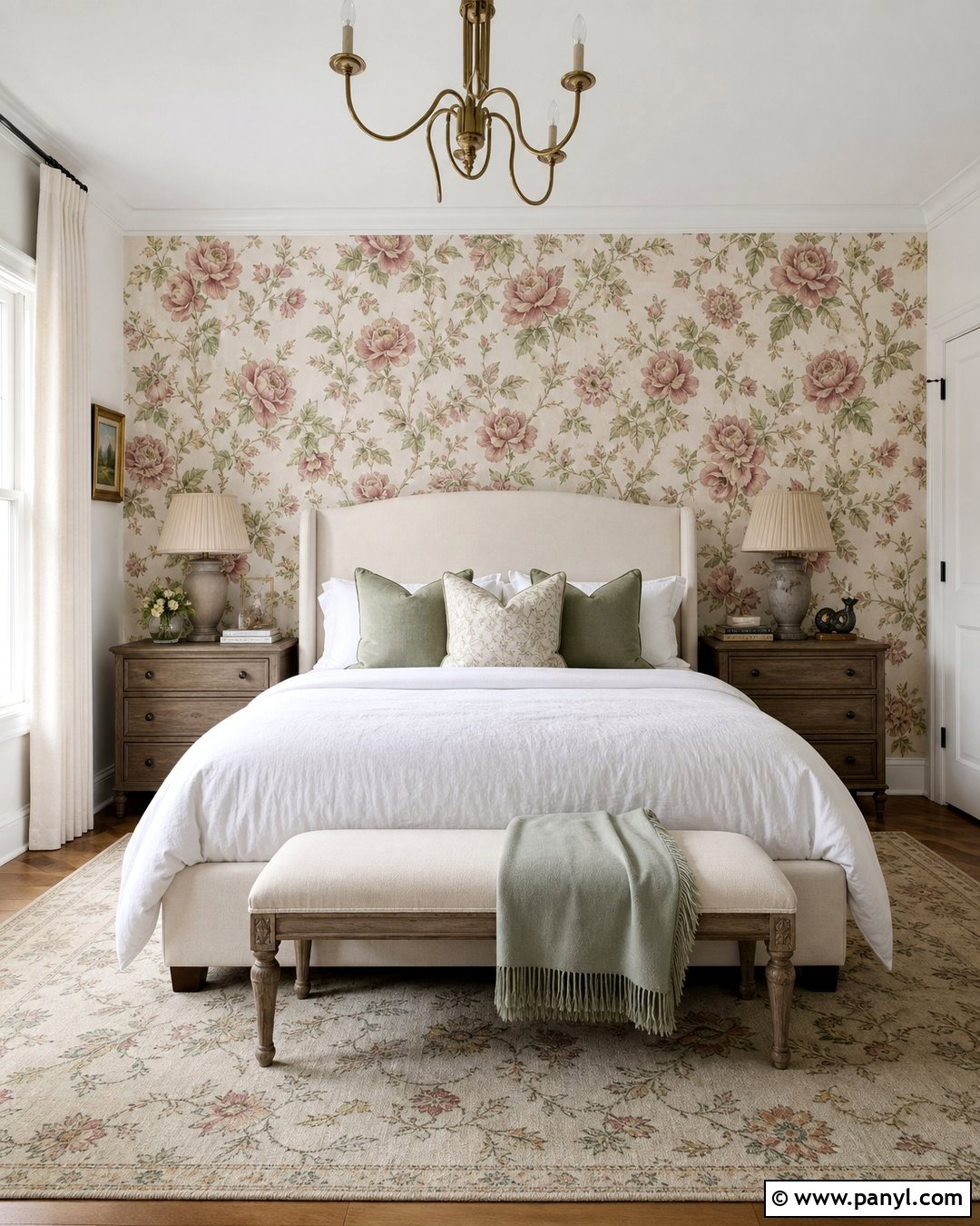 Pink Floral Wallpaper Accent Wall - 35 pink accent walls