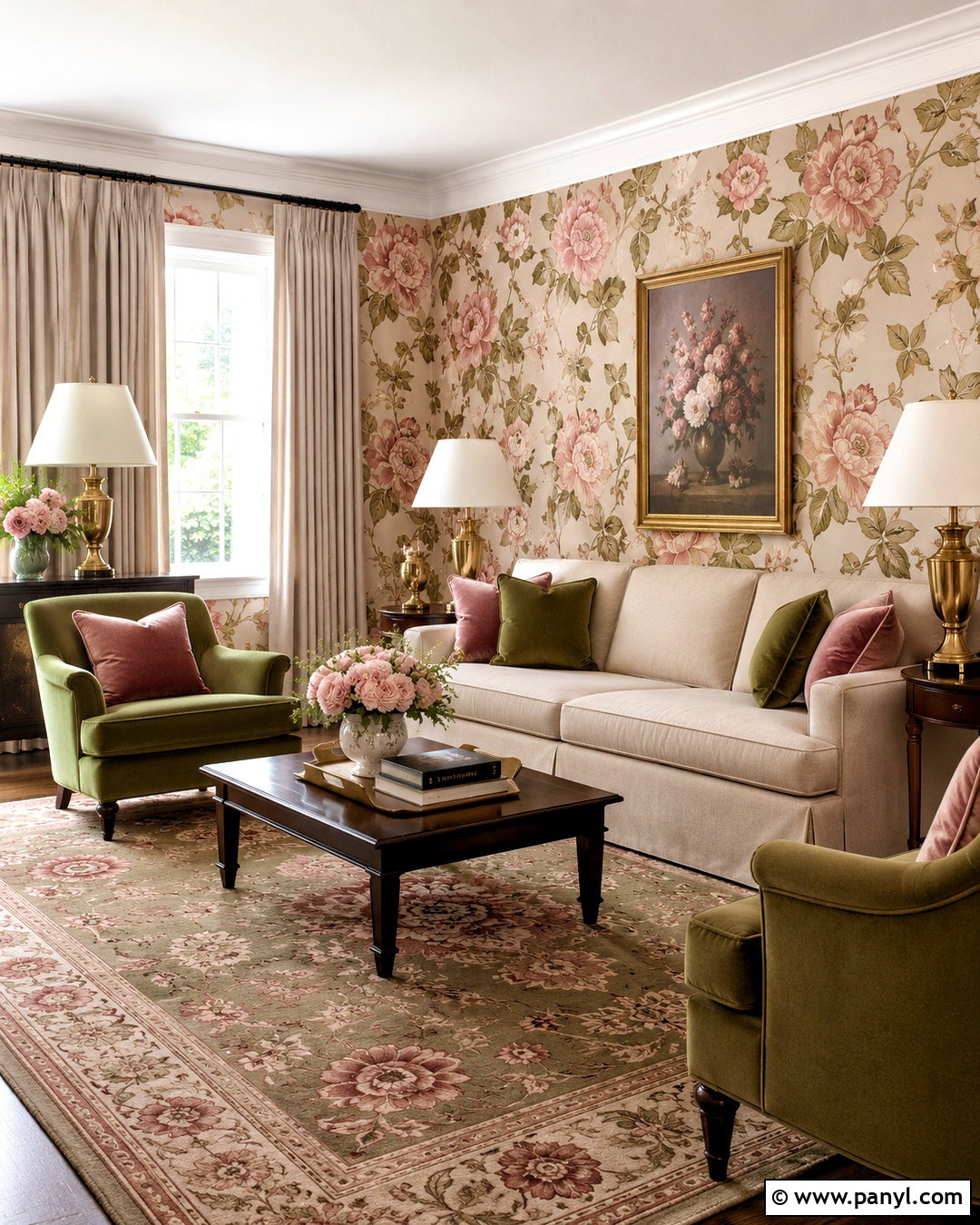 Pink Floral Wallpaper Living Room - 20 pink wall living room ideas