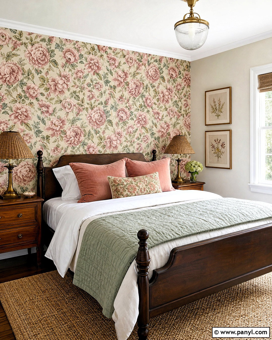 Pink Floral Wallpaper Wall - 20 pink feature wall ideas