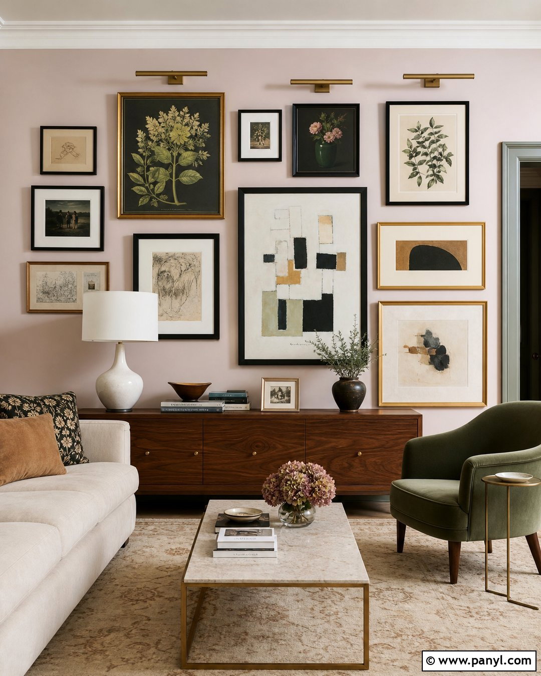 Pink Gallery Wall - 35 Pink Wall Color Ideas
