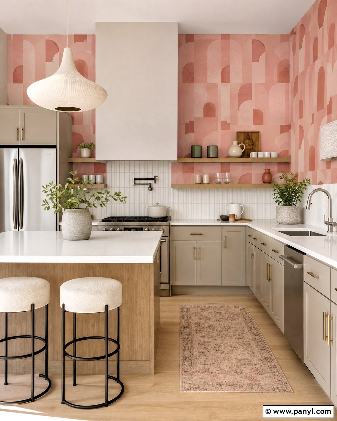 Pink Geometric Kitchen Wallpaper - 20 pink kitchen wallpaper ideas
