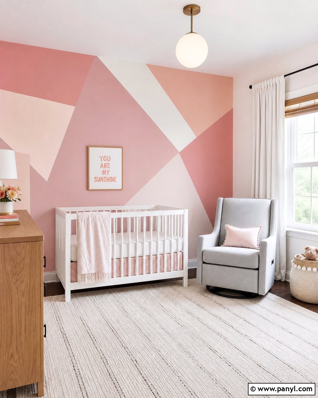 Pink Geometric Nursery Accent Wall - 20 Accent Wall Nursery Girl Pink Ideas