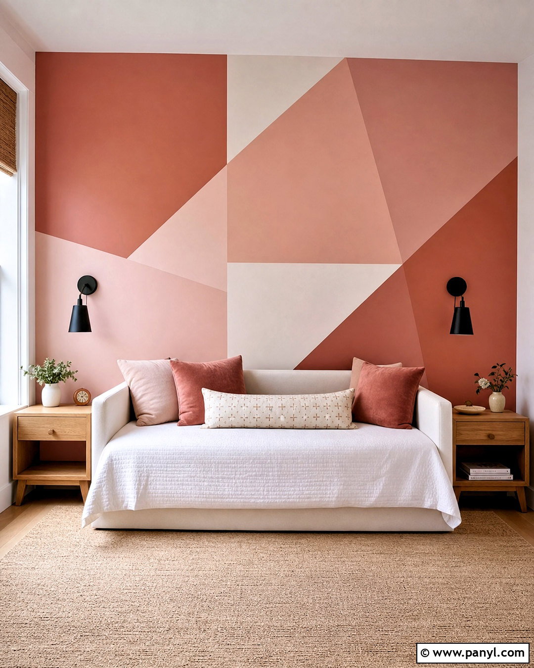 Pink Geometric Wall - 20 pink wall painting ideas