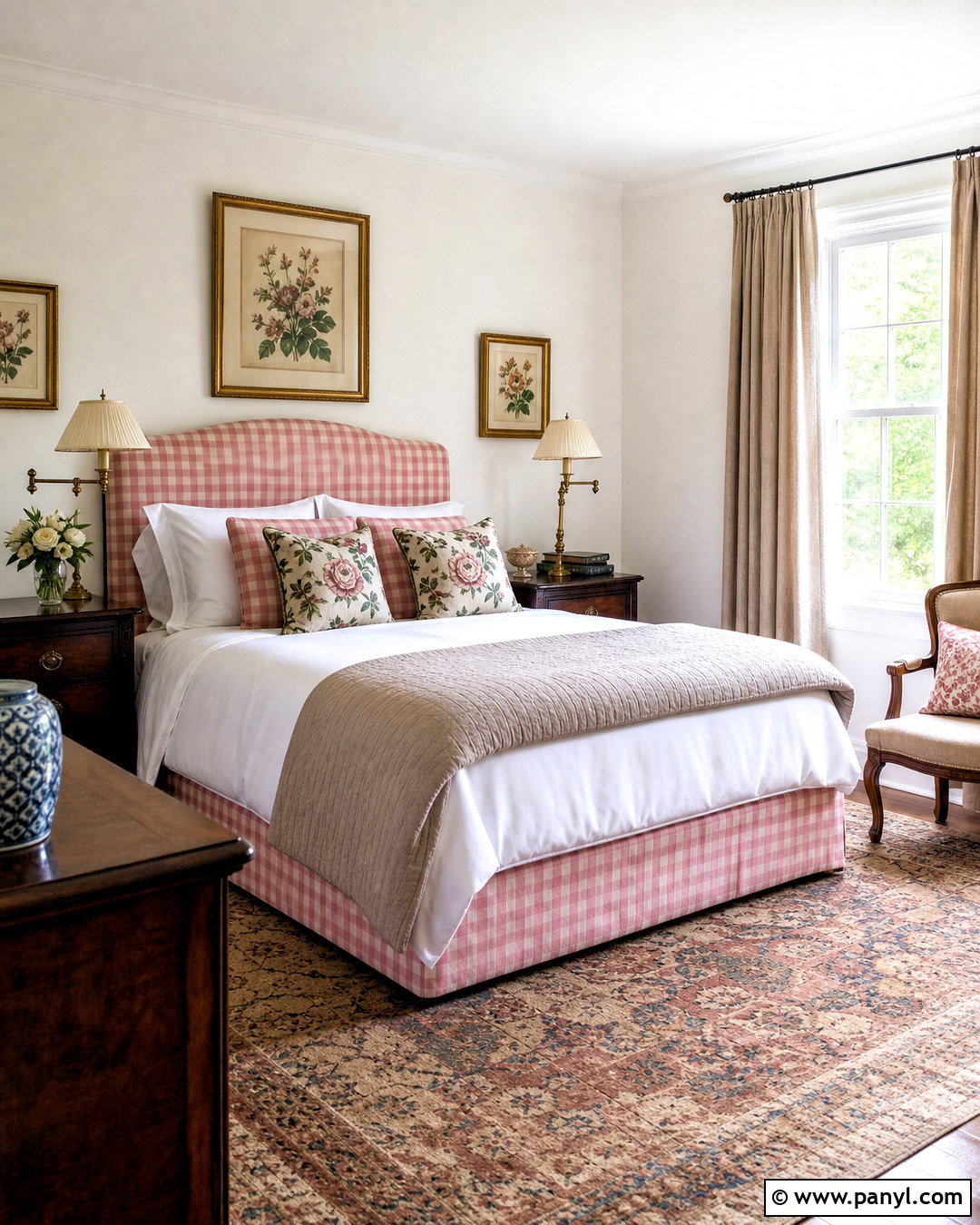 Pink Gingham Guest Bedroom - 20 gingham decor ideas