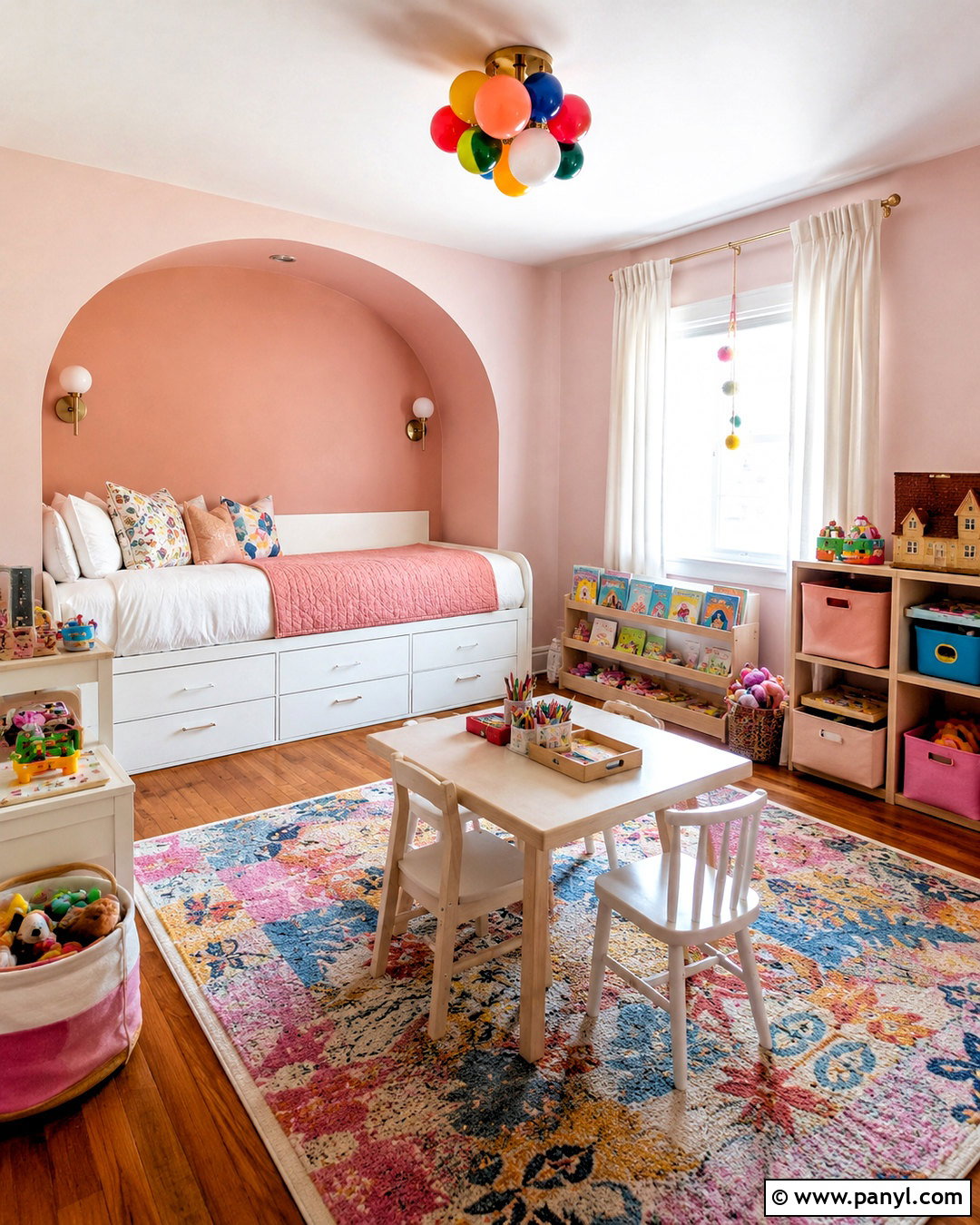 Pink Girls Bedroom With Play Area - 20 pink bedrooms for girls kids