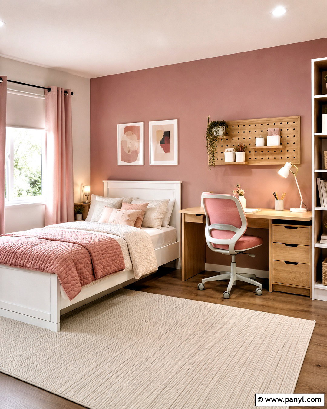 Pink Girls Bedroom With Study Desk - 20 pink bedrooms for girls kids
