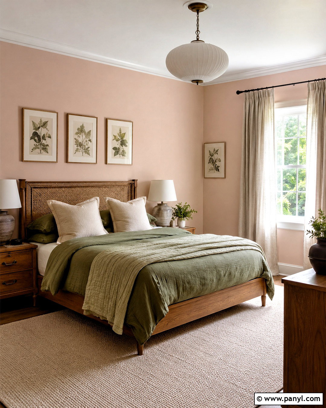 Pink Ground Bedroom With Green Bedding - 40 pink ground farrow and ball ideas
