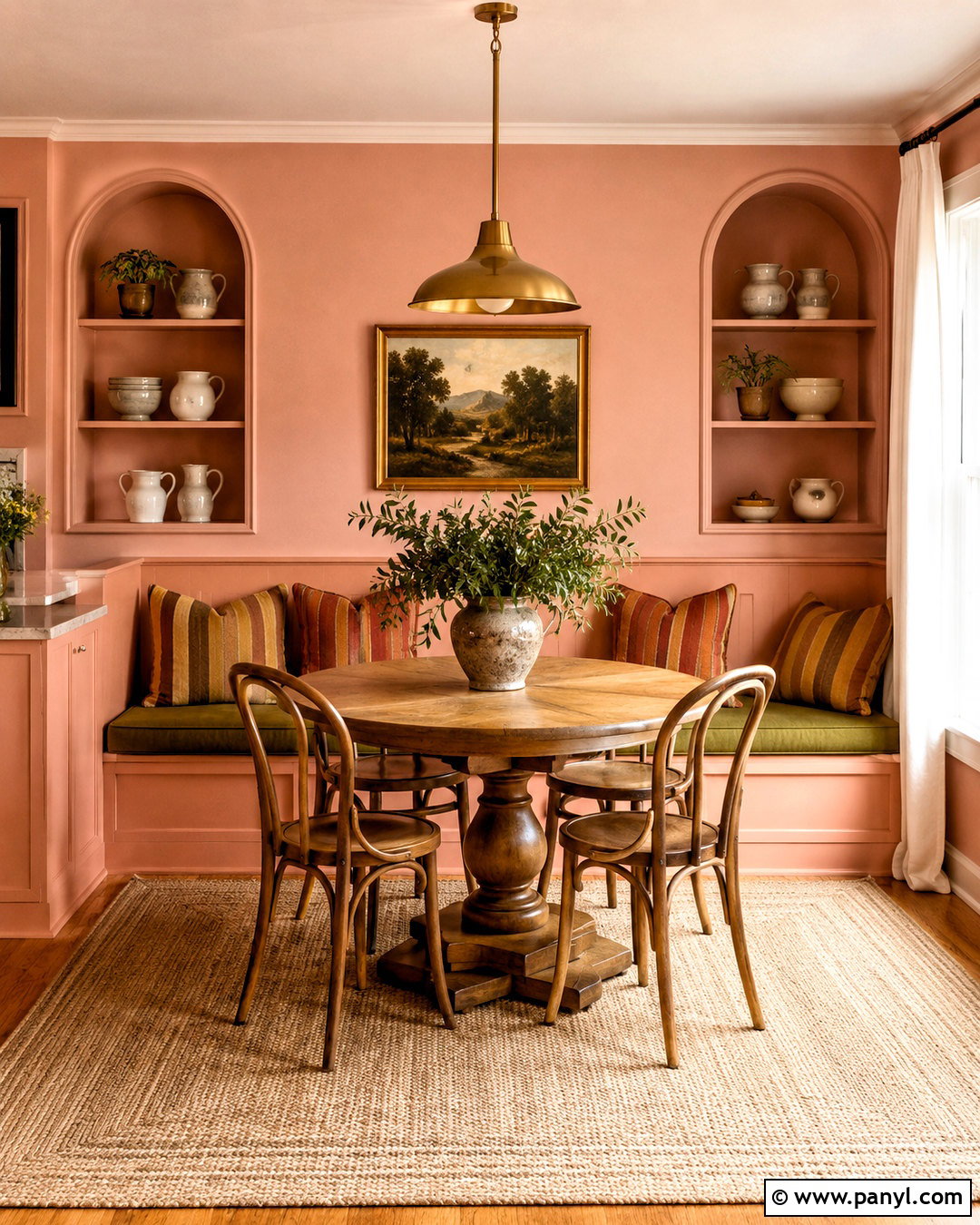 Pink Ground Breakfast Nook - 40 pink ground farrow and ball ideas