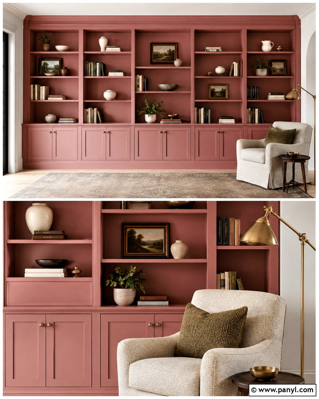 Pink Ground Built-In Bookcase - 40 pink ground farrow and ball ideas
