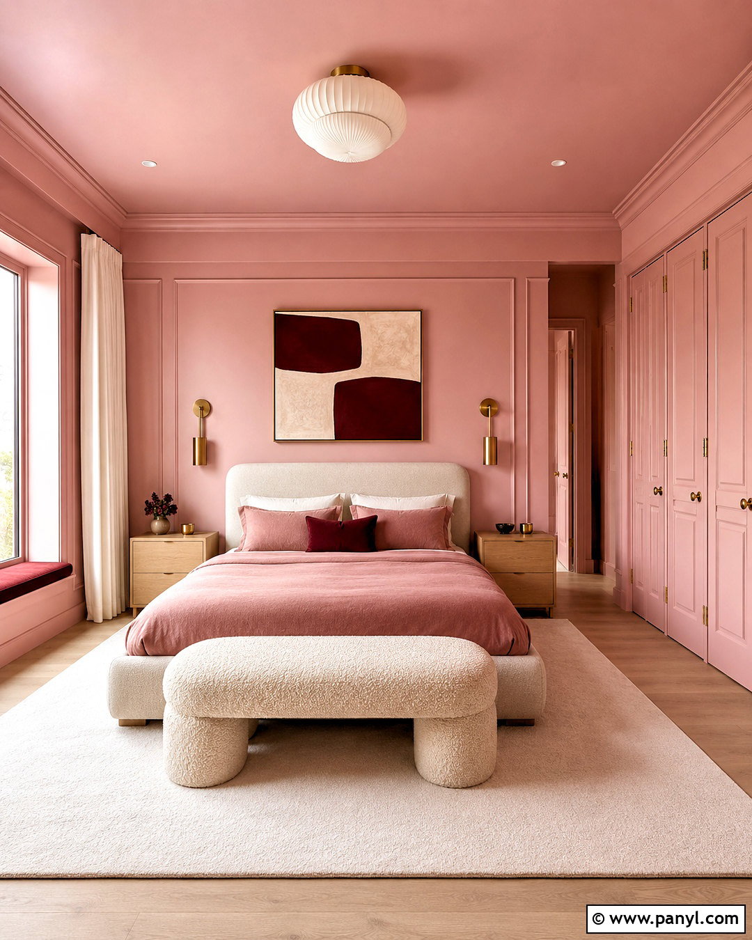 Pink Ground Color Drenched Bedroom - 40 pink ground farrow and ball ideas