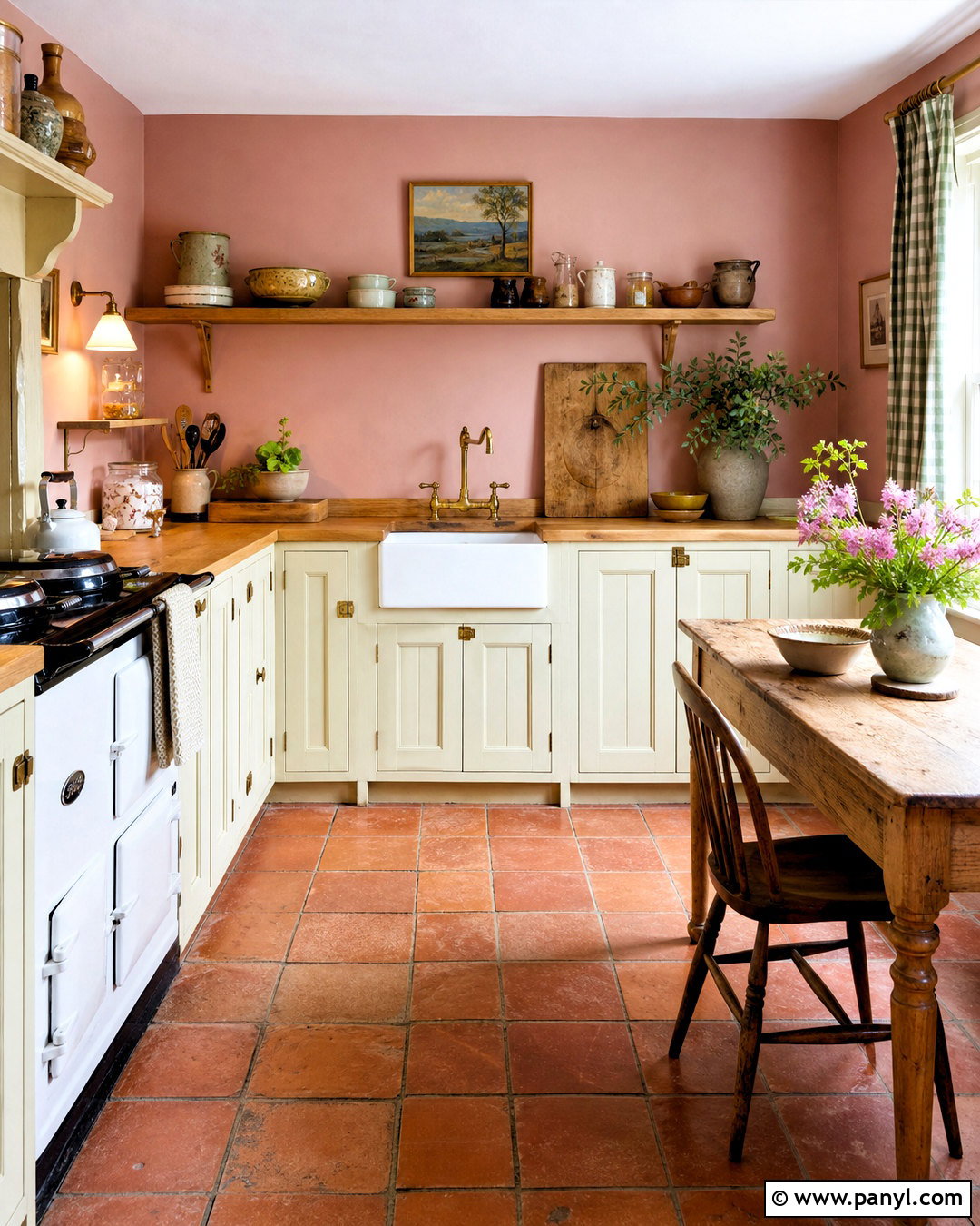 Pink Ground Cottage Kitchen With Cream - 20 farrow and ball pink ground ideas