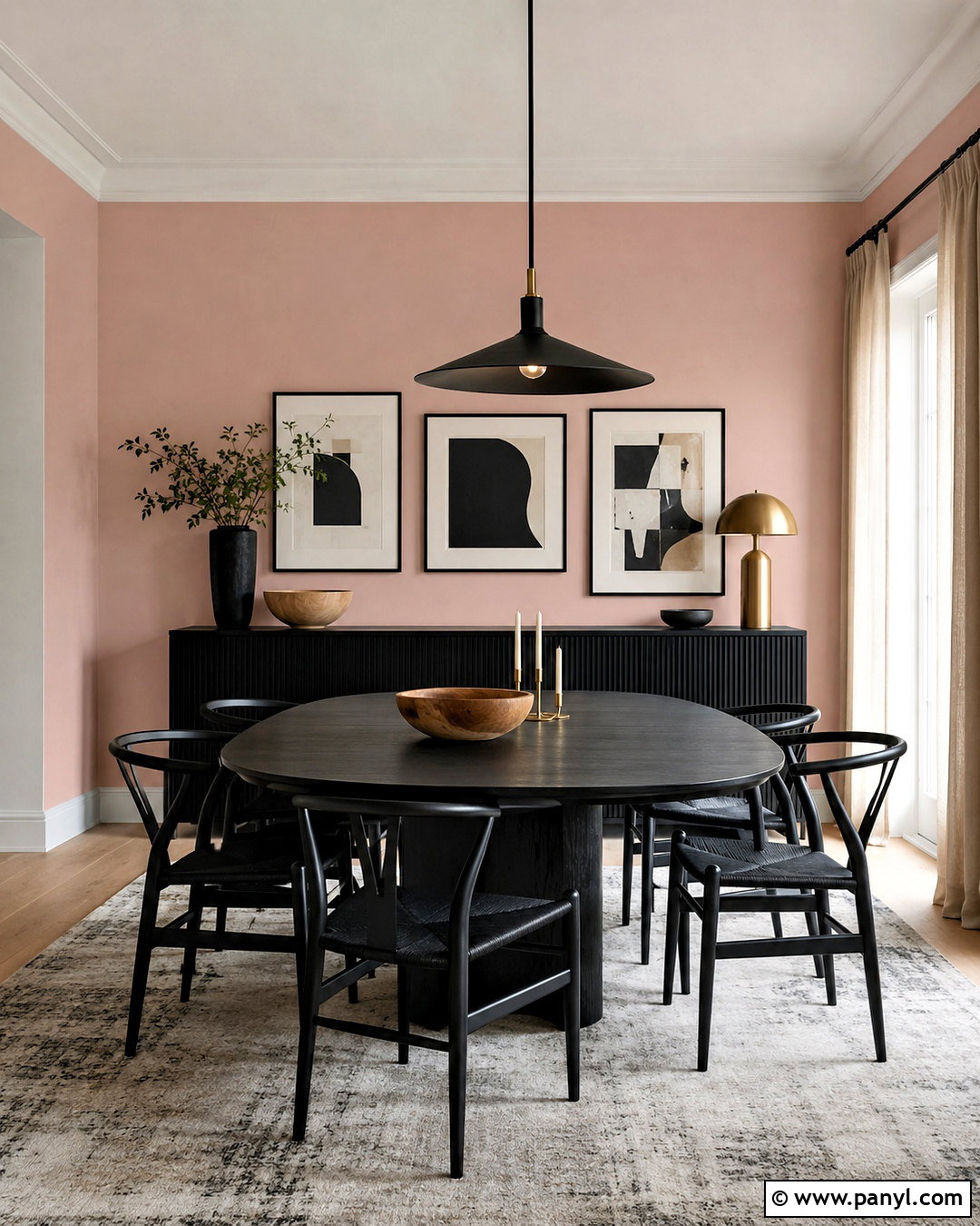 Pink Ground Dining Room With Black Furniture - 40 pink ground farrow and ball ideas