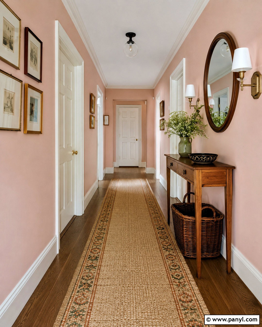Pink Ground Hallway With White Trim - 40 pink ground farrow and ball ideas