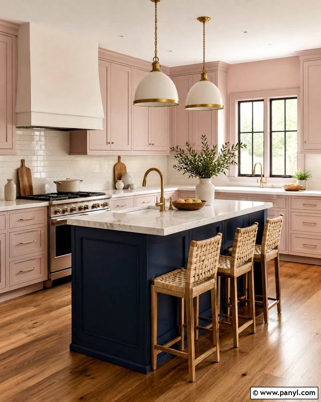 Pink Ground Kitchen With Navy Island - 40 pink ground farrow and ball ideas