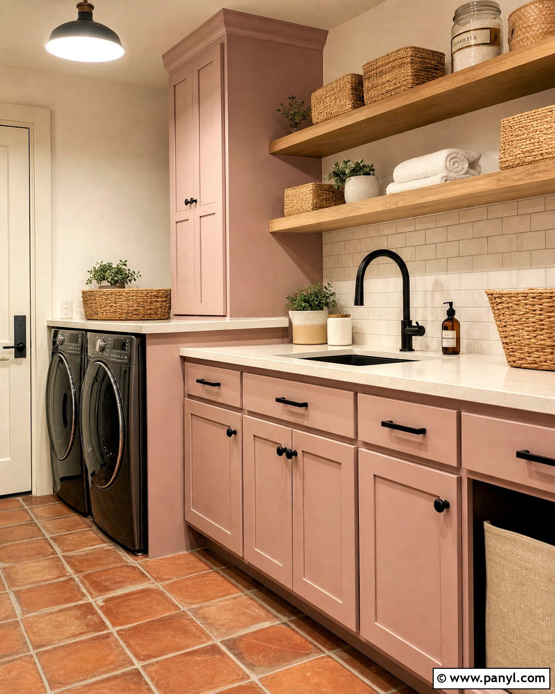 Pink Ground Laundry Room With Terracotta - 20 farrow and ball pink ground ideas