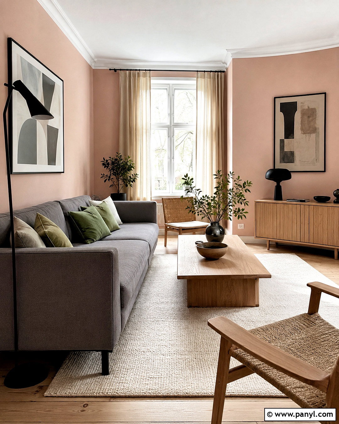 Pink Ground Living Room With Gray Sofa - 40 pink ground farrow and ball ideas