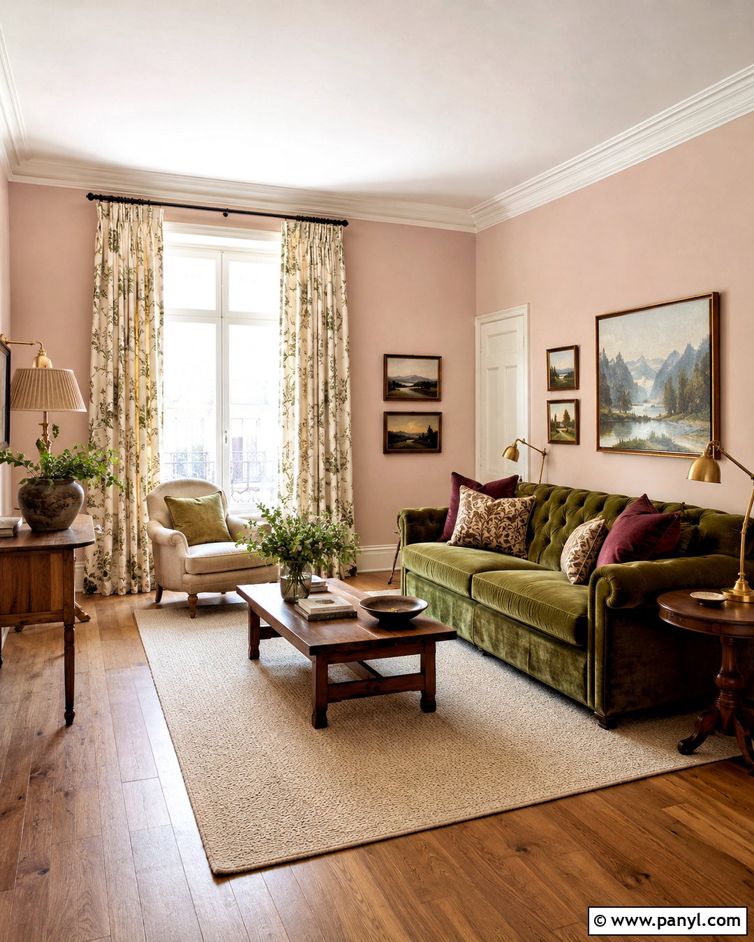 Pink Ground Living Room With Olive Green - 40 pink ground farrow and ball ideas