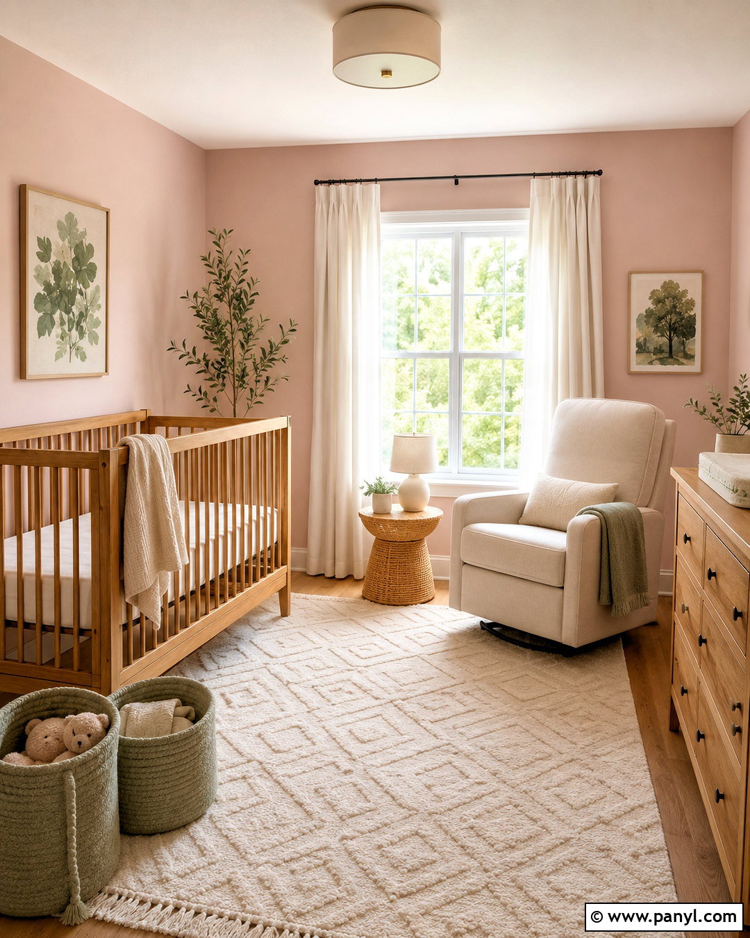 Pink Ground Nursery With Natural Wood - 40 pink ground farrow and ball ideas