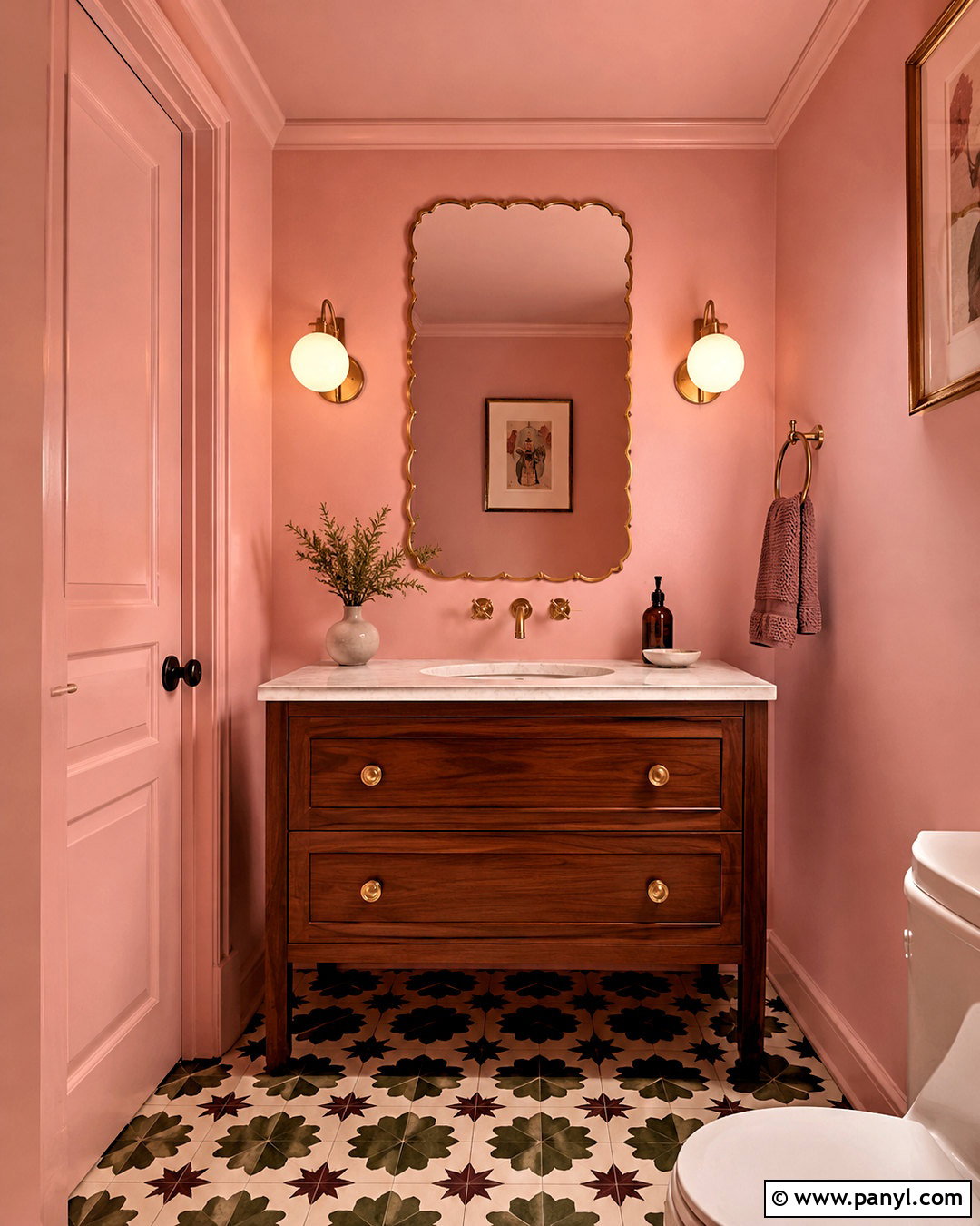 Pink Ground Powder Room - 40 pink ground farrow and ball ideas