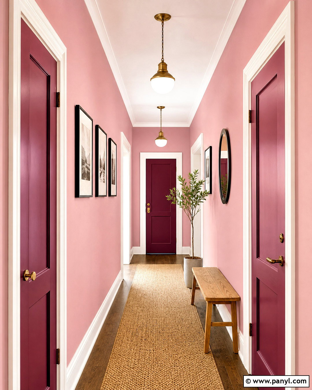 Pink Hallway Wall - 20 pink wall painting ideas
