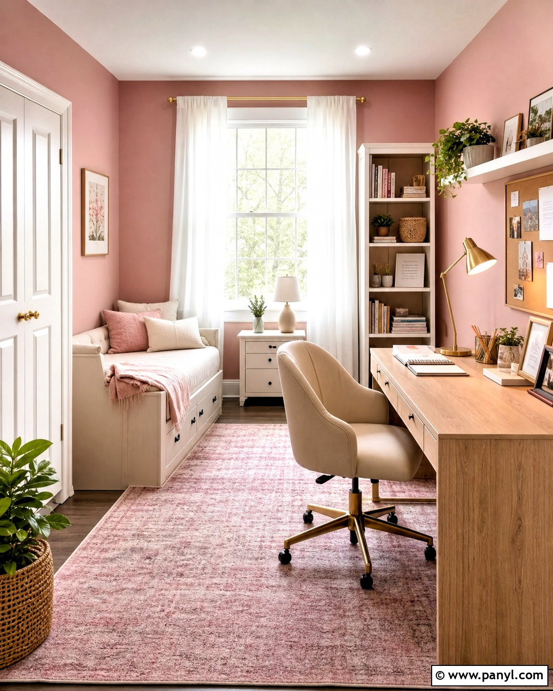 Pink Home Office Room - 20 simple pink room ideas