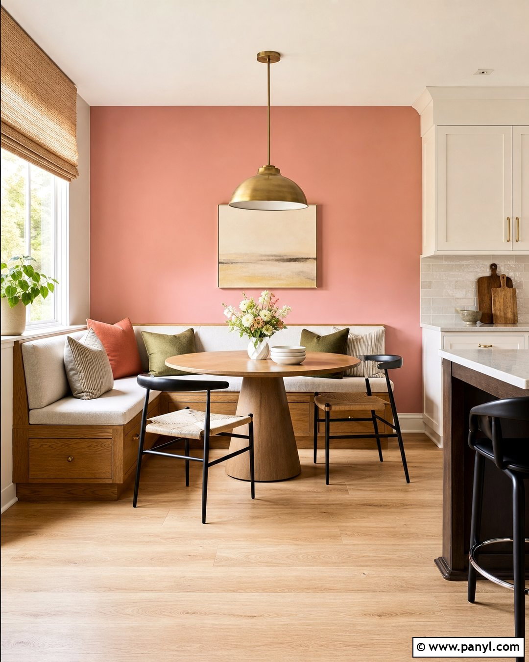 Pink Kitchen Breakfast Nook Accent Wall - 35 pink accent walls