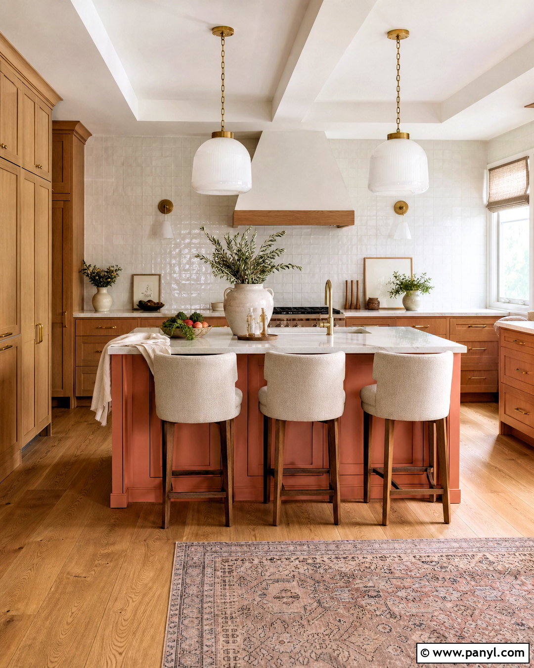 Pink Kitchen Island - 20 pink kitchen decor ideas