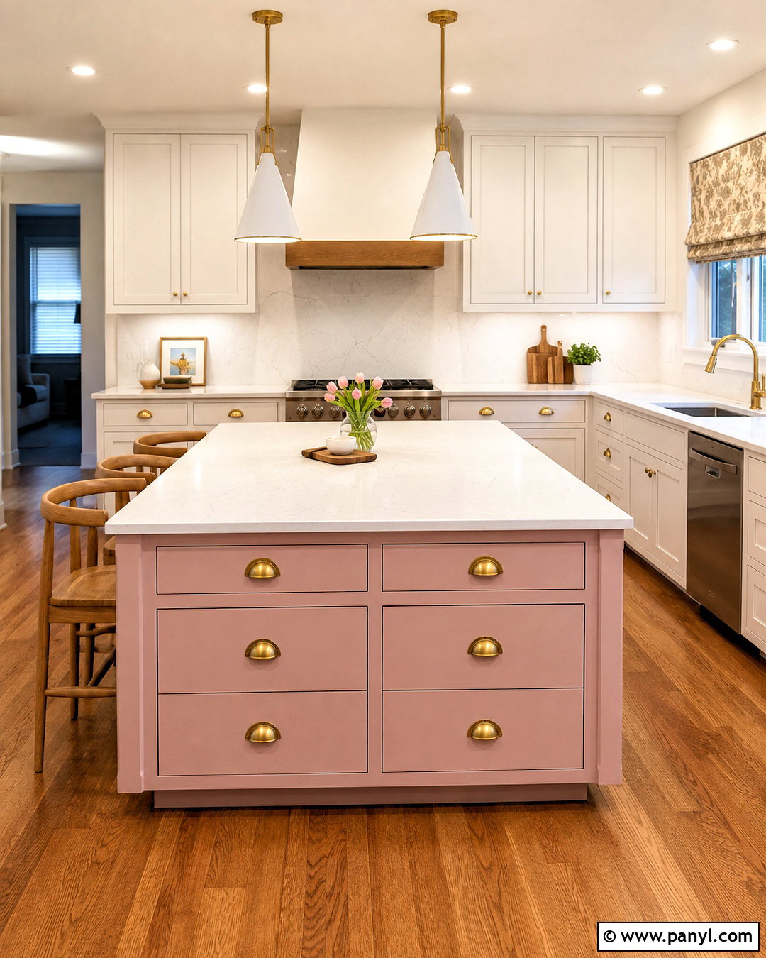 Pink Kitchen Island - 20 pink kitchen designs