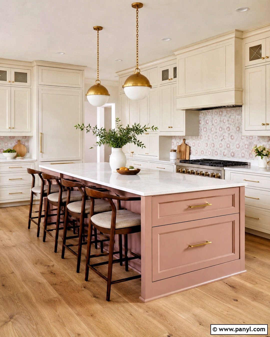 Pink Kitchen Island - 20 pink kitchen aesthetic ideas