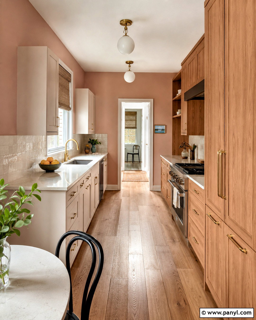 Pink Kitchen Walls In A Galley Kitchen - 40 pink kitchen walls