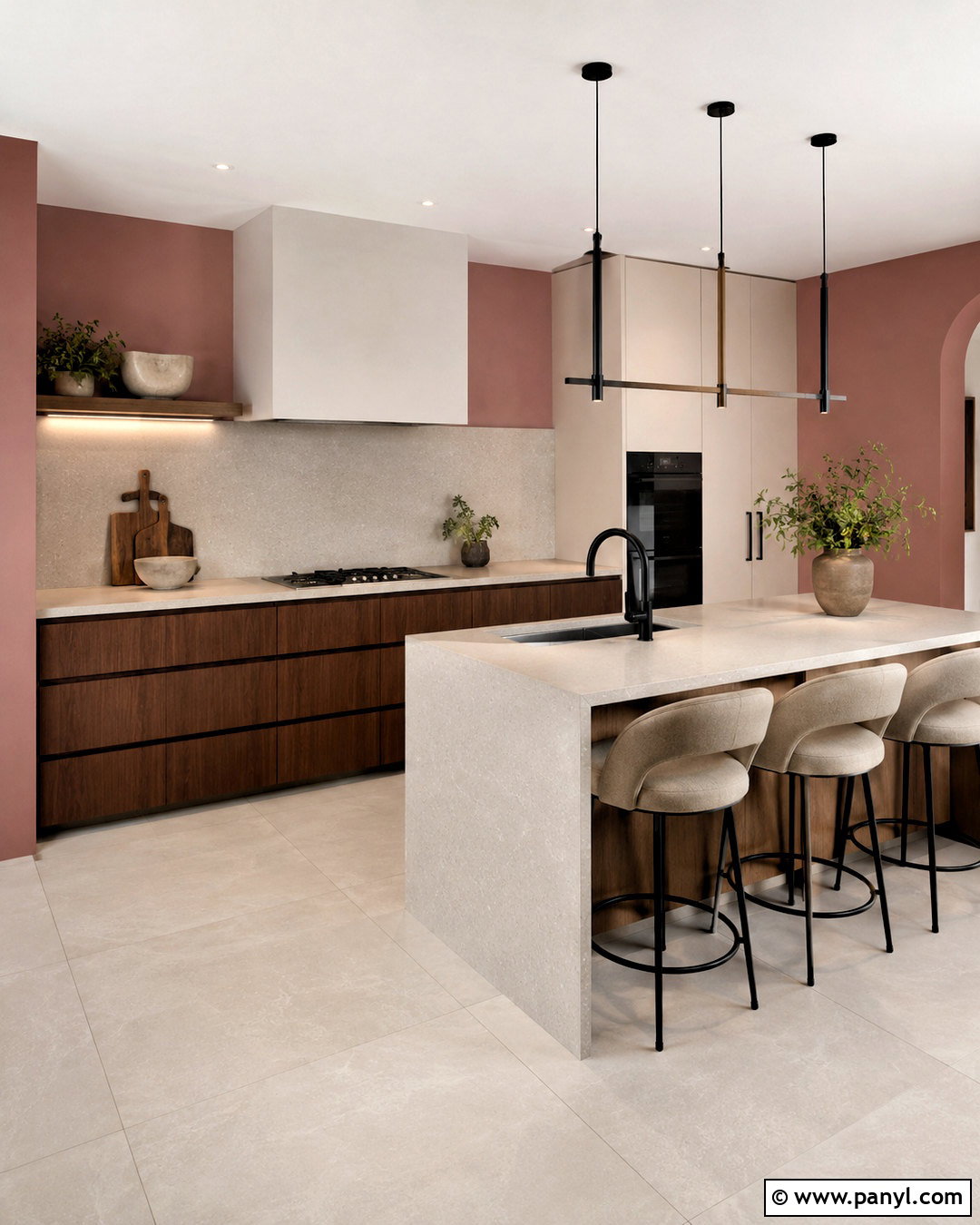 Pink Kitchen Walls In A Modern Kitchen - 40 pink kitchen walls