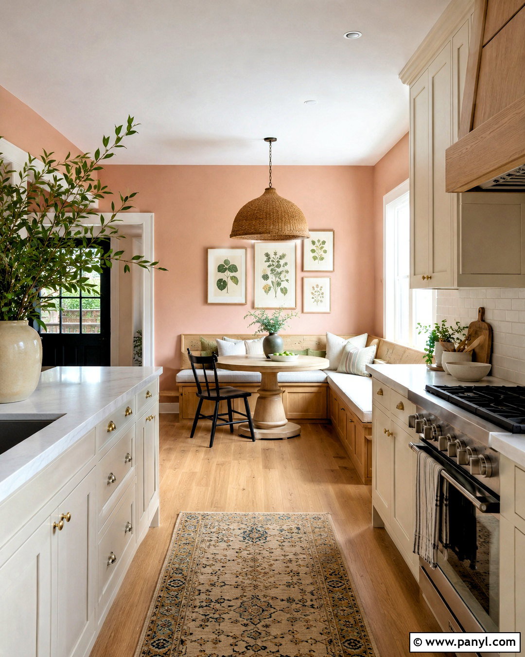 Pink Kitchen Walls With A Breakfast Nook - 40 pink kitchen walls