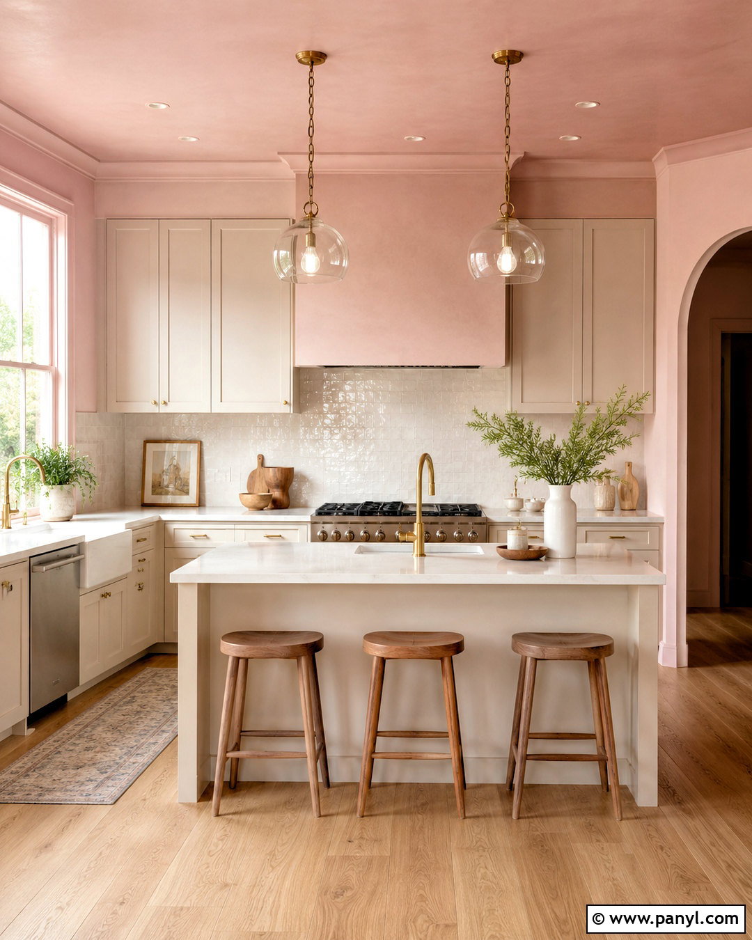 Pink Kitchen Walls With A Matching Ceiling - 40 pink kitchen walls