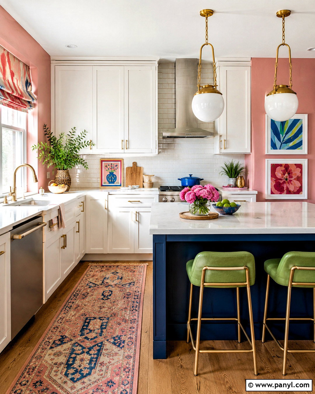 Pink Kitchen Walls With Colorful Decor - 40 pink kitchen walls