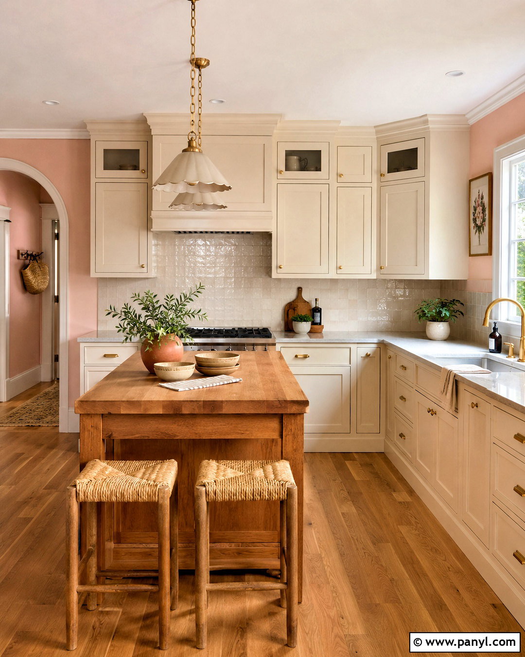 Pink Kitchen Walls With Cream Cabinets - 40 pink kitchen walls