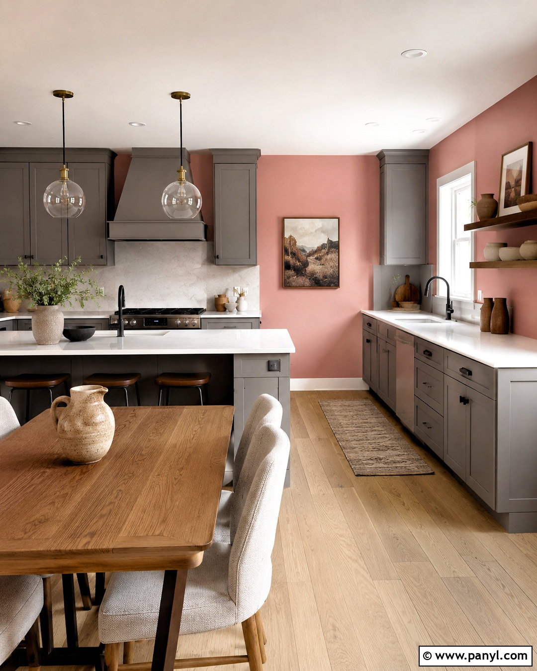 Pink Kitchen Walls With Gray Cabinets - 40 pink kitchen walls