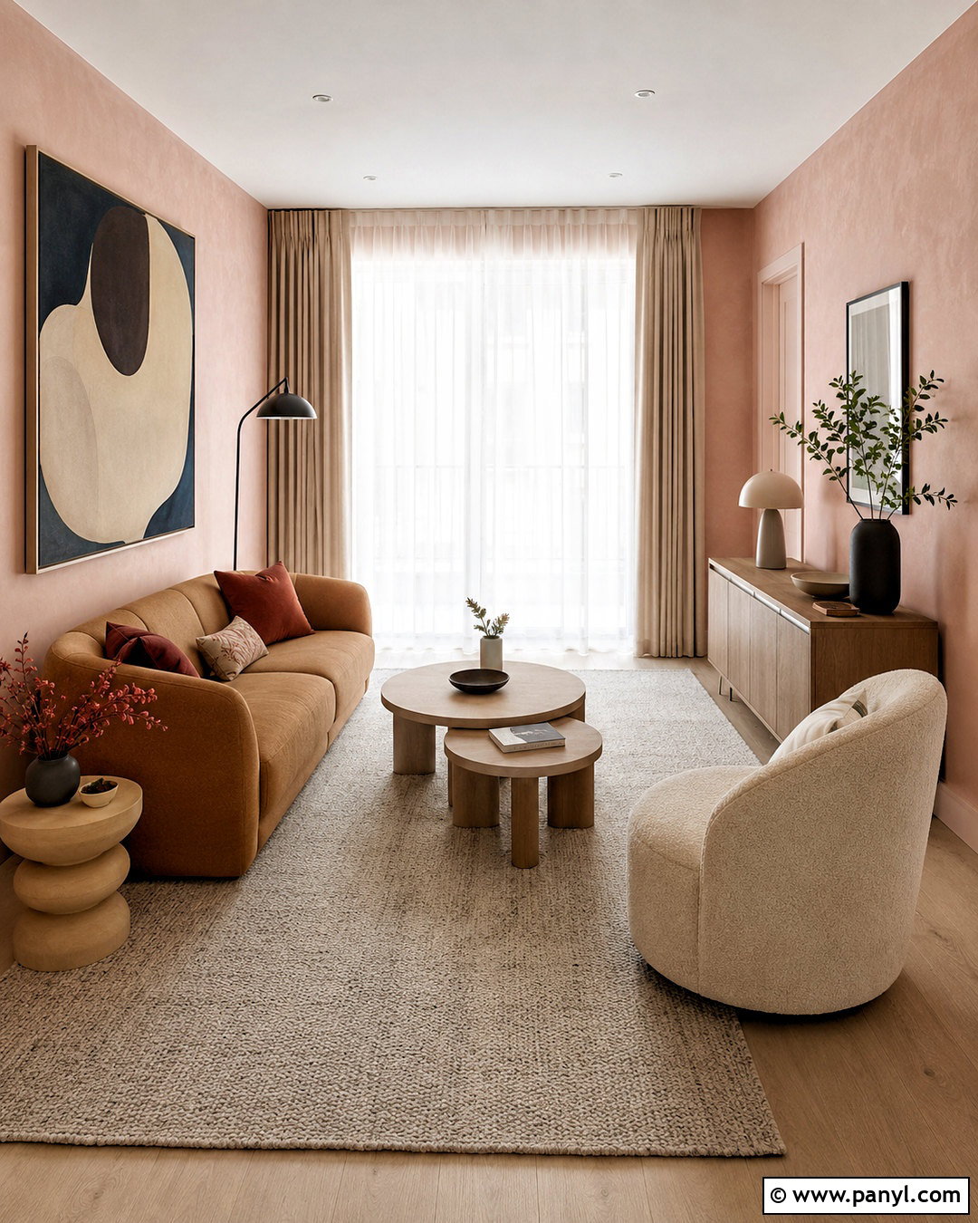Pink Limewash Apartment Living Room - 40 Pink Limewash Wall Ideas