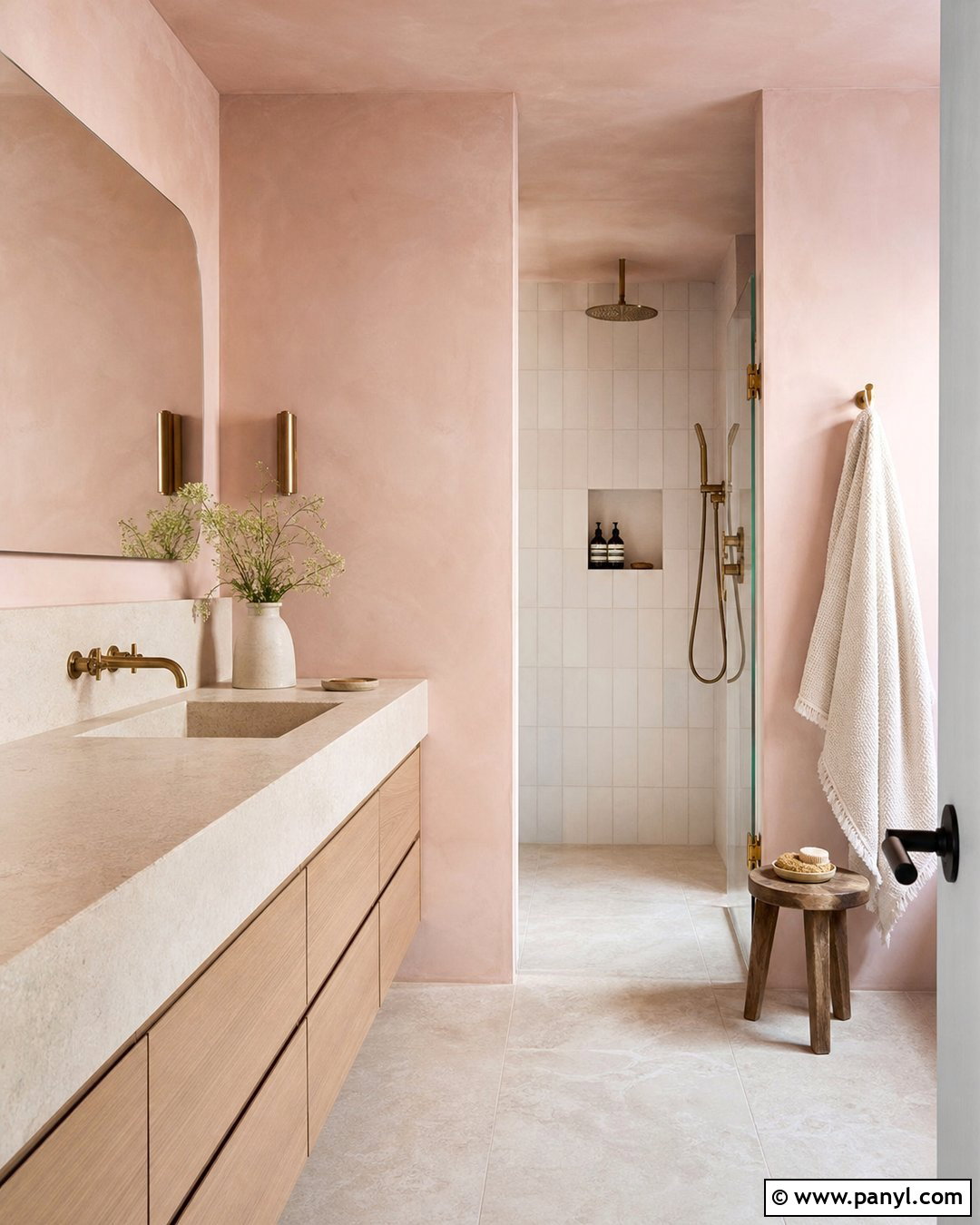 Pink Limewash Bathroom Walls - 30 pink bathroom walls