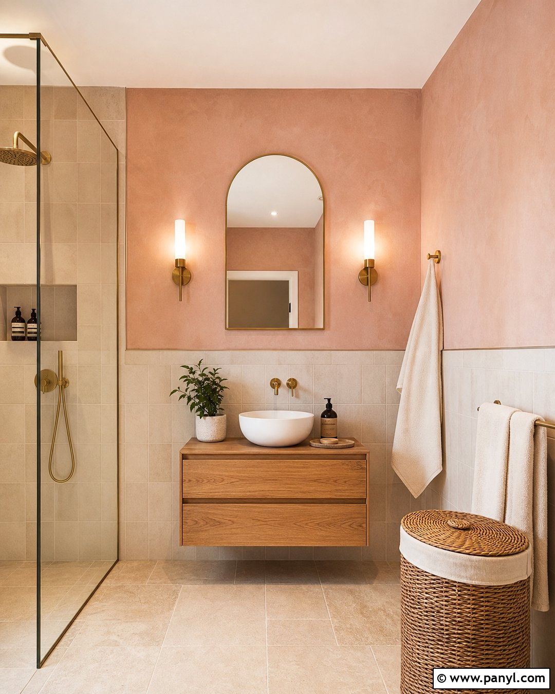 Pink Limewash Bathroom - 25 Limewash Pink Walls