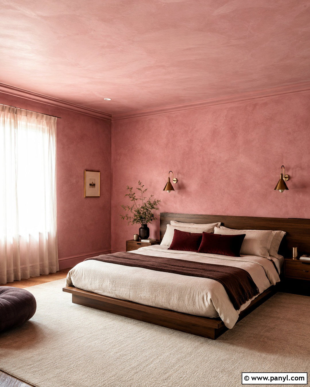 Pink Limewash Color Drenched Bedroom - 20 pink limewash bedroom ideas